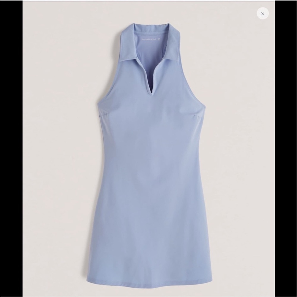Abercrombie & Fitch Traveler Polo Mini Dress | Light Blue | S
